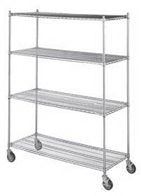 Alimed 4 Shelf Linen Cart 5 Inch, 4 Casters, Two Locking 500 lbs. Wire - 934887