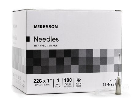 McKesson McKesson Hypodermic Needle Without Safety 22 Gauge 1 Inch - 16-N221