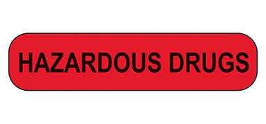 Indeed - Pre-Printed Label Warning Label Red Paper Hazardous Drugs Black Biohazard 3/8 X 1-5/8 Inch - 17520