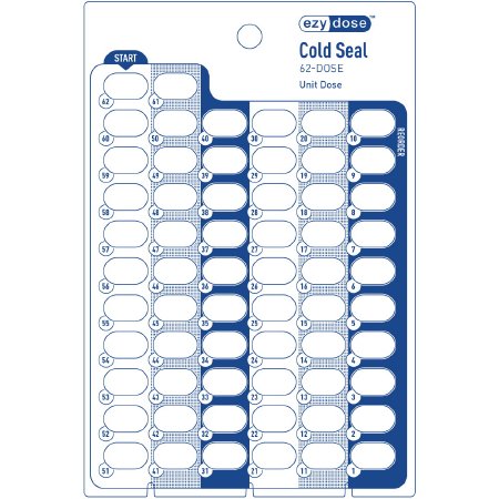 Apothecary Products - Cold Seal Medication Card 62-Dose - 90705