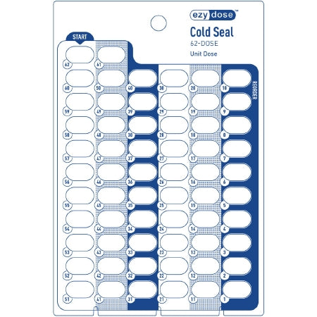 Apothecary Products Cold Seal Medication Card 62-Dose - 90705
