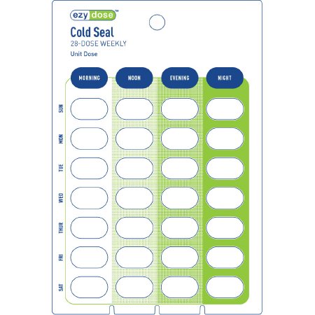 Apothecary Products Cold Seal Medication Card 28-Dose, 7-Day Card - 90700