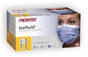 Crosstex Isofluid Procedure Mask Pleated Earloops Adult Blue - GCISA