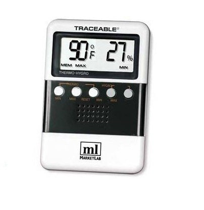 Treaceable - Digital Thermometer / Hygrometer Fahrenheit / Celsius 32° to 122°F (0° to 50°C) Free-standing / Wall Mount Battery Operated - 6132