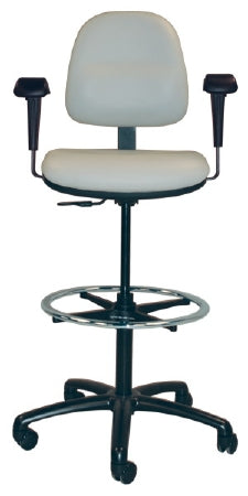 Ergo Series - Anesthesia Task Chair Adjustable Backrest, Contoured Pneumatic Height Adjustment Easy Rolling 2 Inch Dual Wheel Casters Glacier - T-583-GLC