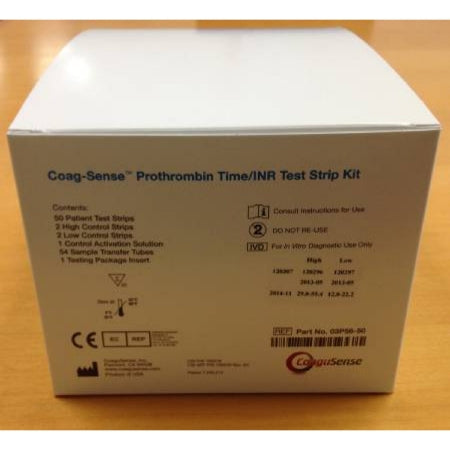 Coagusense Coag-Sense Test Kit Blood Coagulation Test Prothrombin Time / INR Test Whole Blood Sample 50 Tests - 03P56-50DS