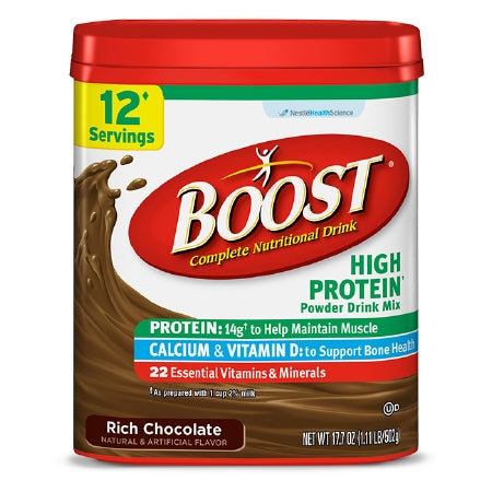 Nestle Healthcare Nutrition Boost High Protein Oral Supplement Rich Chocolate Flavor 17.7 oz. Canister Powder - 12314171