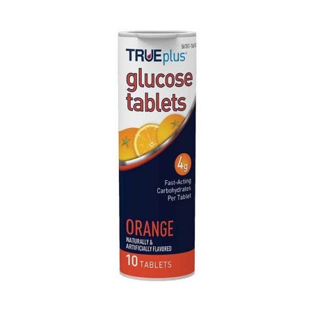 TRUEplus - Glucose Supplement 10 per Bottle Chewable Tablet Orange Flavor - P1H01RN-10