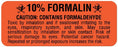PDC - Drug Label Anesthesia Label 10% Formalin Red 7/8 X 2-1/4 Inch - ULCL275