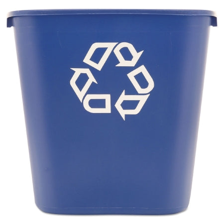 Lagasse Deskside Recycling Container 28-1/8 Quart Rectangular Blue Plastic Open Top - RCP295673BE