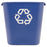 Lagasse Deskside Recycling Container 28-1/8 Quart Rectangular Blue Plastic Open Top - RCP295673BE