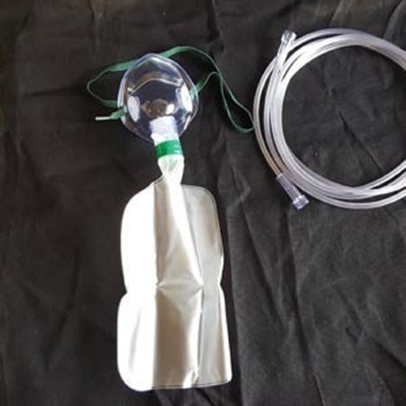 Med-Tech Resources NonRebreather Oxygen Mask Elongated Style Pediatric User One Size Fits Most Adjustable Elastic Head Strap - TR-25158-50