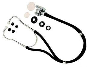 Med-Tech Resources Sprague Rappaport Stethoscope Black 2-Tube 22 Inch Tube Double Sided Chestpiece - TR-STBK