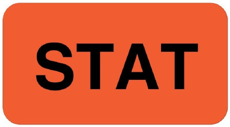 United Ad Label Pre-Printed Label Advisory Label STAT Fluorescent Red 7/8 X 1-5/8 Inch - ULHS110