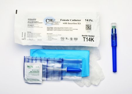Cure Medical Cure Twist Intermittent Catheter Kit Female / Straight Tip 14 Fr. Without Balloon - T14K