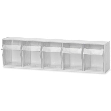 Market Lab Inc MarketLab Storage Bin Unit White Polystyrene 5-1/4 X 6-1/2 X 23-1/2 Inch - 6023