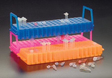 Simport Scientific UniRack Test Tube Rack 10 mm - 12 mm Tube Size, Reverse Side 0.2 mL - 0.5 mL Tube Size Green 1 X 2-5/8 X 9-1/4 Inch - S500-80G