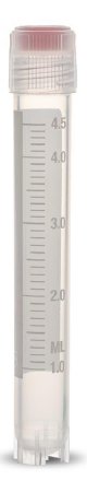 Cryovial - Cryogenic Tube Round Bottom, Skirted Plain 12.5 X 91 mm 5 mL Without Color Coding Screw Cap Polypropylene Tube - T309-5A