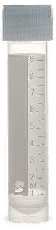 Cryovial - Cryogenic Tube Round Bottom, Skirted Plain 17 X 84 mm 10 mL Without Color Coding Screw Cap Polypropylene Tube - T310-10A