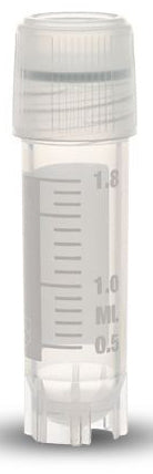 Cryovial - Cryogenic Tube Round Bottom Plain 12.5 X 47 mm 2 mL Without Color Coding Screw Cap Polypropylene Tube - T310-2A