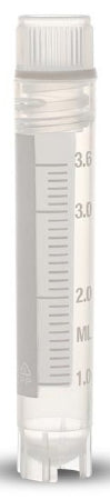 Cryovial - Cryogenic Tube Round Bottom Plain 12.5 X 70 mm 4 mL Without Color Coding Screw Cap Polypropylene Tube - T311-4A