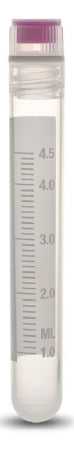 Cryovial - Cryogenic Tube Round Bottom Plain 12.5 X 90 mm 5 mL Without Color Coding Screw Cap Polypropylene Tube - T311-5