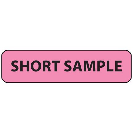 MedVision - Pre-Printed Label Advisory Label Pink Paper SHORT SAMPLE Black Alert Label 5/16 X 1-1/4 Inch - MV01FP7994