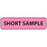 MedVision - Pre-Printed Label Advisory Label Pink Paper SHORT SAMPLE Black Alert Label 5/16 X 1-1/4 Inch - MV01FP7994