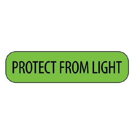 Precision Dynamics MedVision Pre-Printed Label Communication Fill In PROTECT FROM LIGHT Fluorescent Green 3/8 X 1-7/16 Inch - V02FG8078