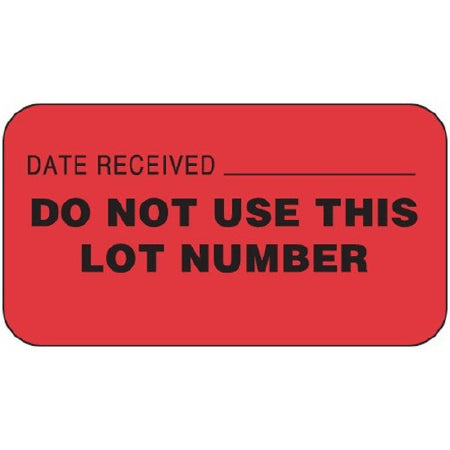 Precision Dynamics Pre-Printed / Write On Label Communication Fill In DATE RECEIVED ___________ DO NOT USE THIS LOT NUMBER Fluorescent Red 7/8 X 1-5/8 Inch - 59704156