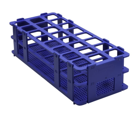 Bel-Art Products No-Wire Test Tube Rack 24 Place 25 mm Tube Size Blue - 18747-0003