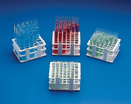Bel-Art Products No-Wire Test Tube Rack 30 Place 16 mm Tube Size White - 18748-0016