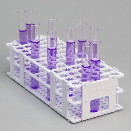 Bel-Art Products No-Wire Test Tube Rack 60 Place 15 mm - 16 mm Tube Size White - 18749-0001