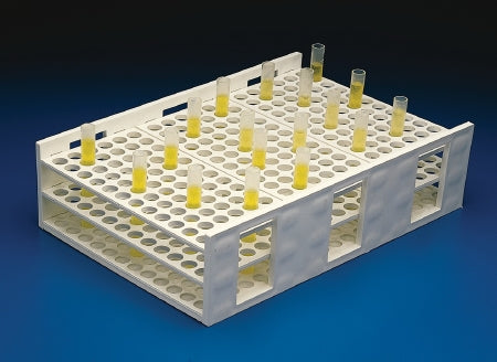 Bel-Art Products Radioimmunoassay Test Tube Rack 120 Place 16 mm - 20 mm Tube Size White 89 X 260 X 335 mm - 18872-0000