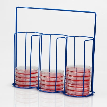 Bel-Art Products Poxygrid Petri Dish Carrying Rack 4-1/4 X 12 X 13-1/2 Inch, Autoclavable, Holds 30 Dish, 3 Column - 18979-0000