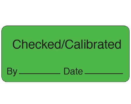 Shamrock - Pre-Printed Label Advisory Label Green Superstick Checked/Calibrated / By _____ Date _____ Black Quality Control Label 1 X 2-1/4 Inch - ME-11-3