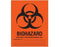 Shamrock - Pre-Printed Label Warning Label Orange Cardstock Biohazard / Symbol Black Biohazard 8 X 10 Inch - SBH-2
