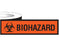 Shamrock - Pre-Printed Label Warning Label Fluorescent Red Tape Biohazard / Symbol Black Biohazard 2 X 6 Inch - SBH-48