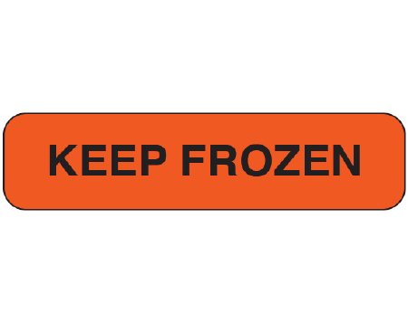 Shamrock - Pre-Printed Label Auxiliary Label Red Vac KEEP FROZEN Black Temperature Control 5/16 X 1-1/4 Inch - UPCR-1067
