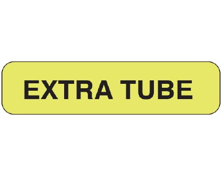 Shamrock - Pre-Printed Label Advisory Label Chartreuse Vac EXTRA TUBE Black Alert Label 5/16 X 1-1/4 Inch - UPCR-1081