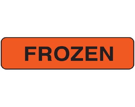 Shamrock - Pre-Printed Label Auxiliary Label Red Vac FROZEN Black Temperature Control 5/16 X 1-1/4 Inch - UPCR-1083