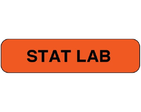 Shamrock - Pre-Printed Label Advisory Label Red Vac STAT LAB Black Alert Label 5/16 X 1-1/4 Inch - UPCR-1182