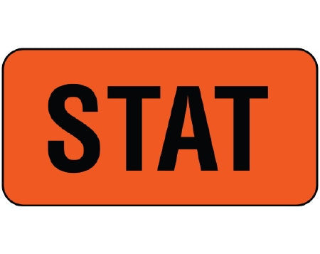 Shamrock Scientific Shamrock Pre-Printed Label Advisory Label STAT Fluorescent Red 3/4 X 1-1/2 Inch - UPCR-3005