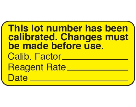 Shamrock Scientific Shamrock Pre-Printed Label Instructional Label This lot number has been / calibrated. Changes must / be made before use. / Calib. Factor _____ €¦ Yellow 3/4 X 1-1/2 Inch - UPCR-3009