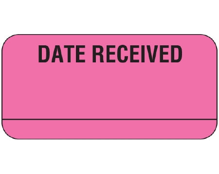 Shamrock - Pre-Printed / Write On Label Advisory Label Pink Vac DATE RECEIVED / _____ Black Quality Control Label 3/4 X 1-1/2 Inch - UPCR-3014