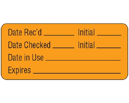 Shamrock - Pre-Printed / Write On Label Advisory Label Orange Vac Date Rec’d _____ Initial _____ / Date Checked _____ Initial _____ … Black Quality Control Label 1 X 2-1/4 Inch - UPCR-6056