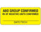 Shamrock - Pre-Printed Label Laboratory Use Yellow Cardstock ABO GROUP CONFIRMED / Rh OF NEGATIVE UNITS CONFIRMED / _____ / DATE/TECH Black Lab / Specimen 1 X 2-1/4 Inch - UPCR-6106
