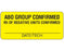 Shamrock Scientific Shamrock Pre-Printed Label Laboratory Use ABO GROUP CONFIRMED / Rh OF NEGATIVE UNITS CONFIRMED / _____ / DATE/TECH Yellow 1 X 2-1/4 Inch - UPCR-6106