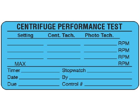Shamrock - Pre-Printed Label Laboratory Use Blue Paper CENTRIFUGE PERFORMANCE TEST / Setting Cent. Tech. Photo Tech. … Black Lab / Specimen 1-1/2 X 3 Inch - UPCR-9101