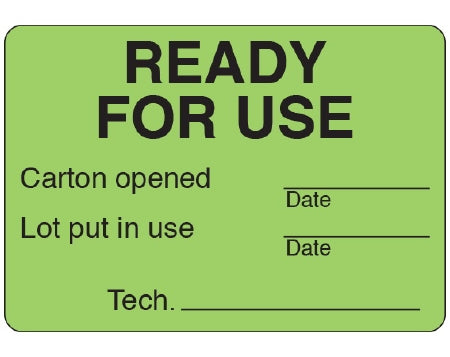 Shamrock - Pre-Printed Label Advisory Label Green Vinyl READY / FOR USE / Carton opened _____ / Date … Black Quality Control Label 1-3/4 X 2-1/2 Inch - UPCR-9201